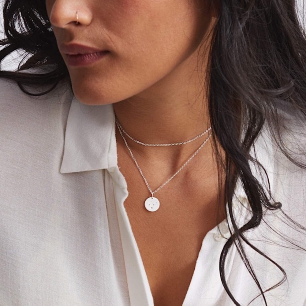 Zodiac Constellation Star Birth Charm Necklace - Picture 4 of 15
